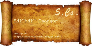 Sáhó Csongor névjegykártya