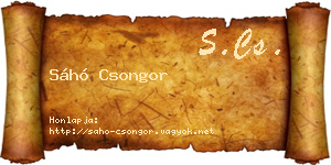 Sáhó Csongor névjegykártya